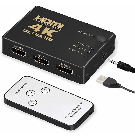 HDMI SWITCH 4K*2K 3 PORT WITH REMOTE