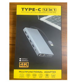 TYPEC TO HMDI*2+VGA+USB3.0*4+SD/TF+RJ45+ADUIO3.5+PD